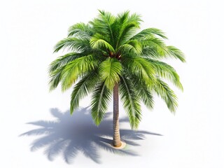 Obraz premium Isolated Sugar Palm Tree, Aerial View, White Background - Stock Photo