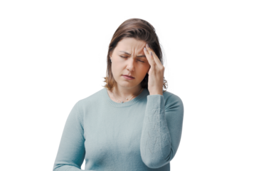 Woman suffering from severe headache