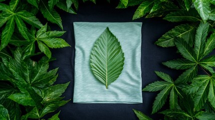 Eco Friendly Fashion  Sustainable Hemp T Shirt   Leaves
