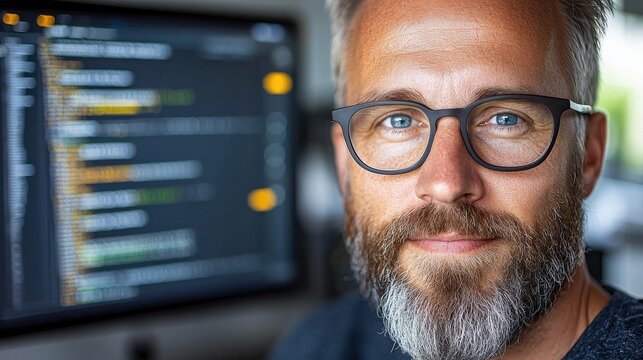 Inspiring Male Coding Mentor Teaching Python Programming to Professional Developers and Software Engineers in a Workspace Office Setting