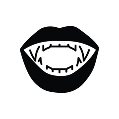 Vampire Teeth vector icon stock illustration