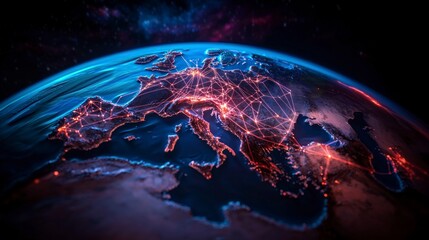 Global Network  Interconnected World  Digital Connections  Trade Routes  Data Flow  Innova