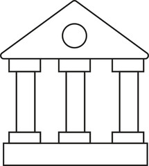 Bank Building Icon with Transparent Background – Classical bank structure icon representing financial institutions, savings, and economic stability with transparent background.