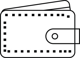 Wallet Icon with Transparent Background – Minimalist wallet line icon representing personal finance, banking, and digital payments with transparent background.