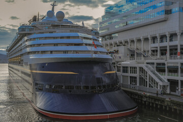 Modern family only cruiseship cruise ship liner Wonder in Vancouver, Canada BC before or after...