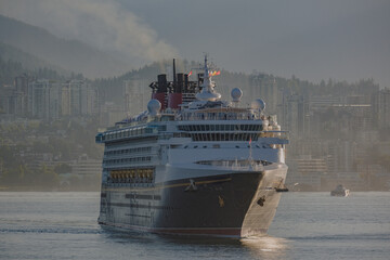 Modern family only cruiseship cruise ship liner Wonder in Vancouver, Canada BC before or after...