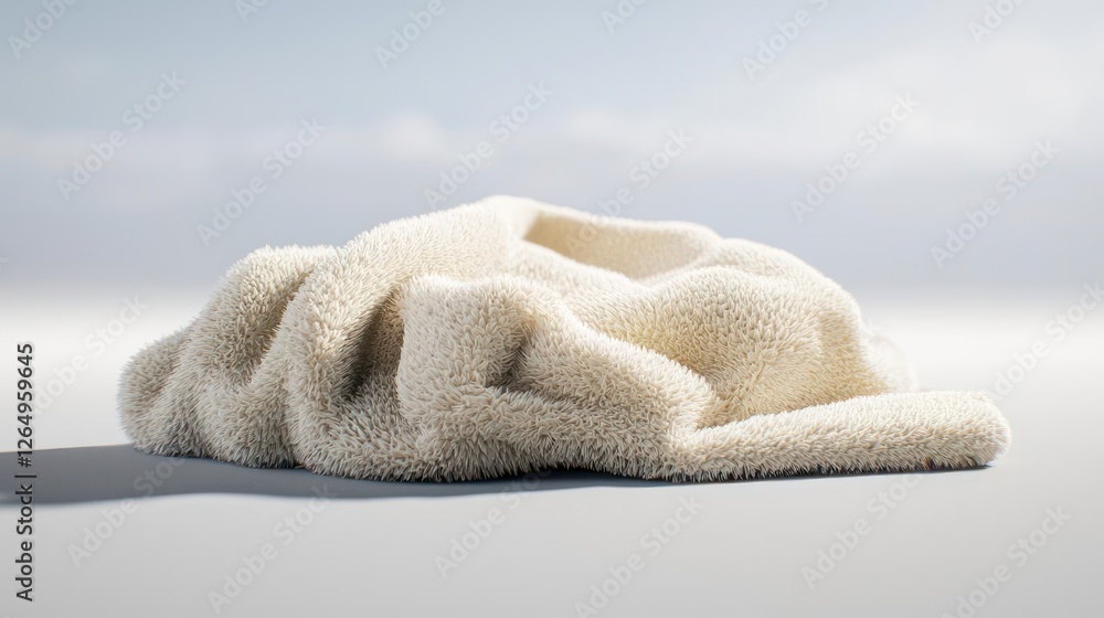 Poster white fluffy abstract form on gradient background