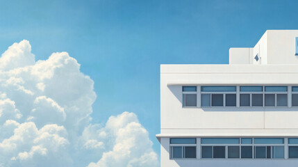 Building against a Blue Sky with Clouds