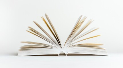 Fototapeta premium Open Book With Gold Edged Pages On White