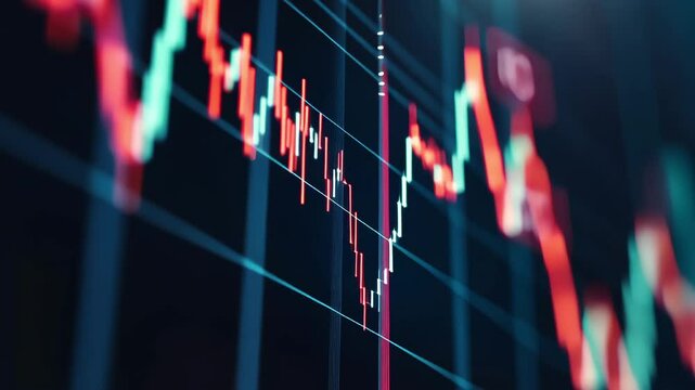 A graph showing fluctuations of trading stock market