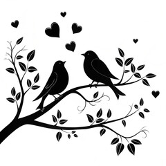 Love Birds on a Branch