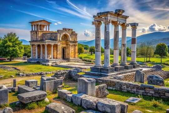 Basilica II Christian Temple Ruins, Ancient Philippi, Greece