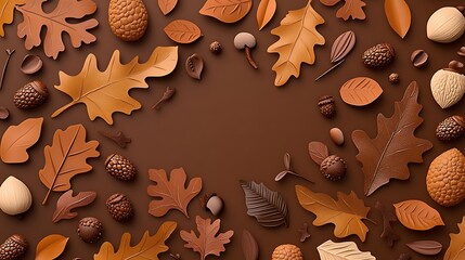 Autumnal Chocolate Treats: A 3D Rendered Frame of Fall Delights AI Generated
