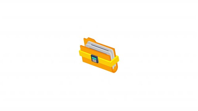 Folder Security isometric icon alpha video