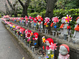 Care guardian deities of children statues at the Zojoji Temple