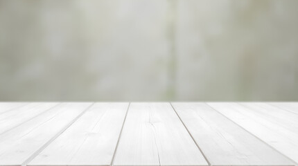 white wood table top on blurred abstract background	