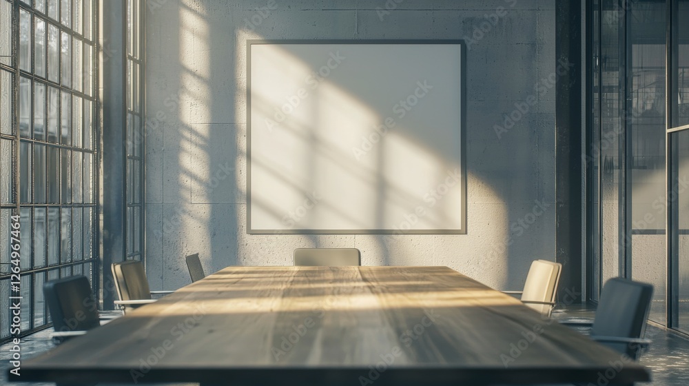 Poster a creative workspace is highlighted in this image, featuring a soft light filtering through the wind