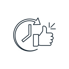 Time and efficiency, superiority.Vector linear icon isolated on white background.