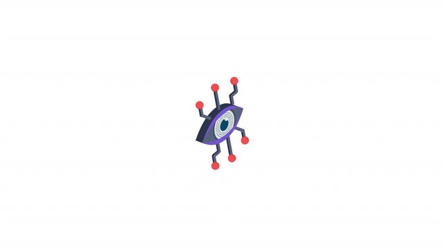 Spyware isometric icon alpha video