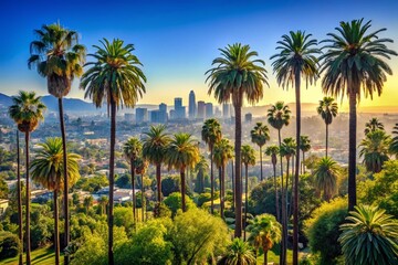 Los Angeles Palm Trees: High-Resolution Stock Photo of Iconic California Landscape