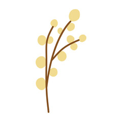 Yellow flower.Vector illustration. Flat flower