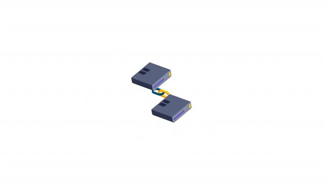 Link Database isometric icon alpha video