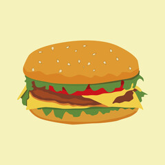 The burger has a golden brown...
