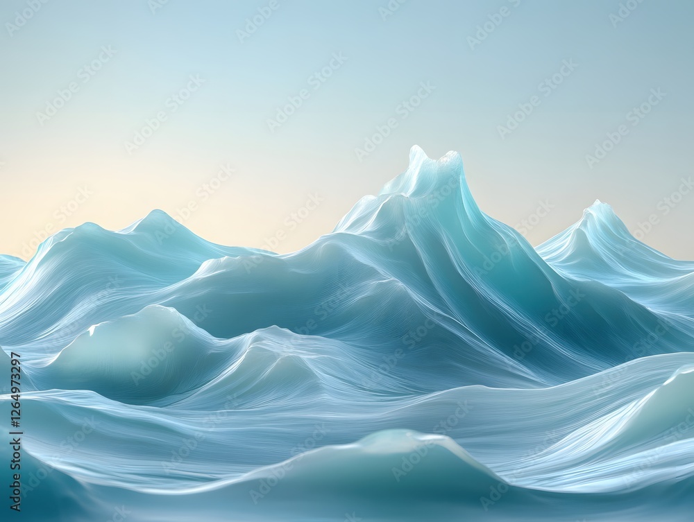 Poster serene abstract ocean surface with gentle waves and soft light for peaceful backdrop