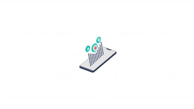 CS Machine learning. isometric icon alpha video