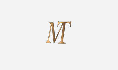 MT , TM , M , T Abstract Letters Logo Monogram	