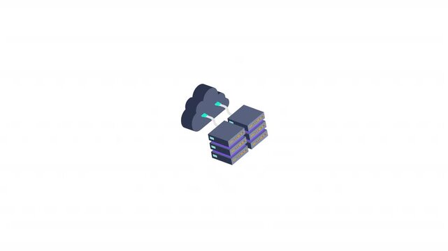 Cloud Storage isometric icon alpha video