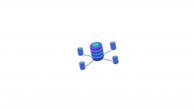 database Design isometric icon alpha video