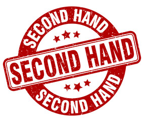 second hand stamp. second hand label. round grunge sign