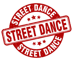 street dance stamp. street dance label. round grunge sign