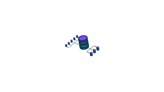 Proxy Data database isometric icon alpha video