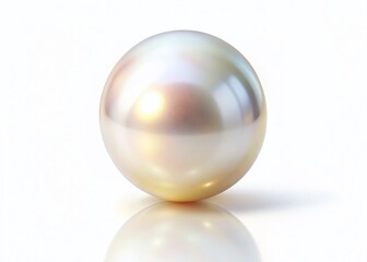 Fototapeta premium Luminous White Sea Pearl: Isolated Stock Photo with Light Effects