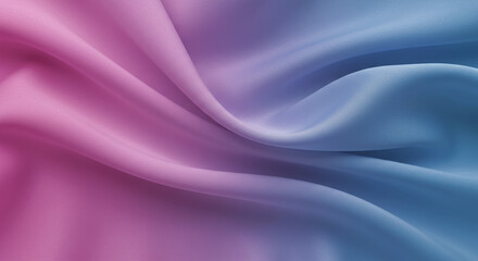Obraz premium Smooth elegant pink and blue flying silk or satin luxury cloth fabric texture, background design