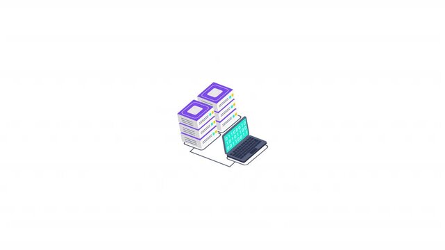 Connected Database isometric icon alpha video