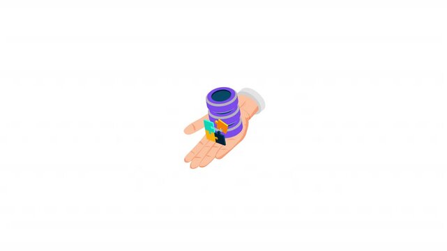 Solution isometric icon alpha video