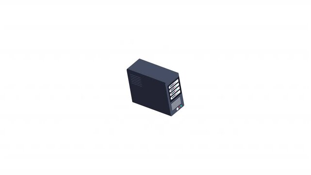 Cpu Data isometric icon alpha video