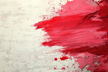 A large red heart is depicted on a white isolated background, created using paints and a brush, symbolizing Valentine's Day
