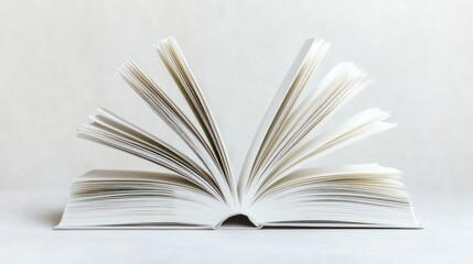 Obraz premium Open Book With Fanned Pages On White