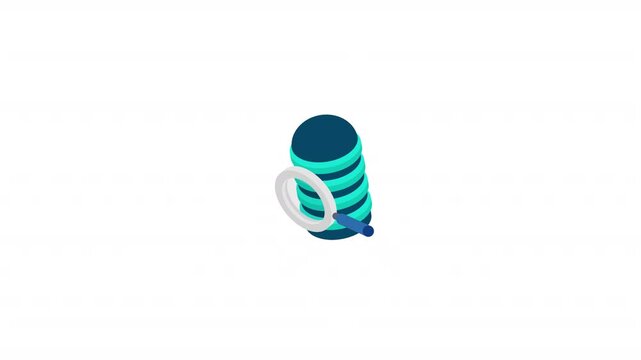Search Data isometric icon alpha video
