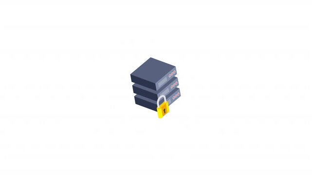 Data Encryption isometric icon alpha video