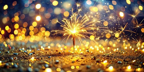 Happy New Year 2025 Tilt-Shift Golden Sparkles