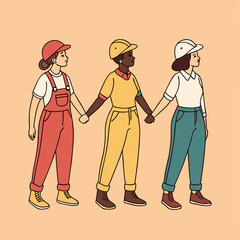 labor flat illustration, international workers day