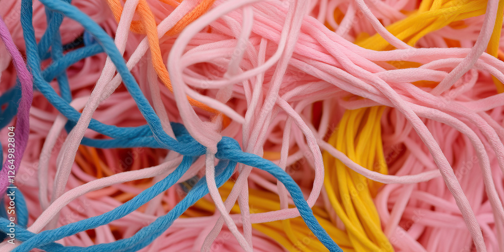 Poster tangled embroidery floss in multiple colors