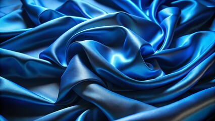 Obraz premium Luxurious Deep Blue Silk Fabric Dramatic Spotlight Texture Background