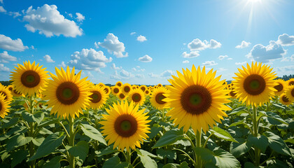 Fototapeta premium field of sunflowers