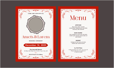 Wedding Invitation Template. Simple and elegant wedding card template. Design illustration for wedding, vip cover, poster, rsvp modern card.